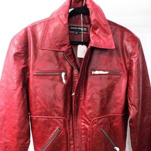 NWT Robert Phillipe Red Leather Jacket